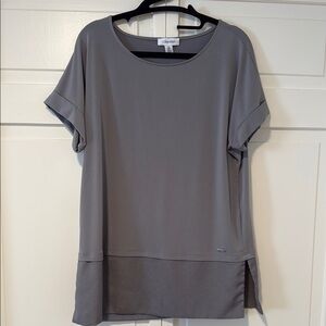 Calvin Klein Gray Women's Short Sleeve dressy Top small